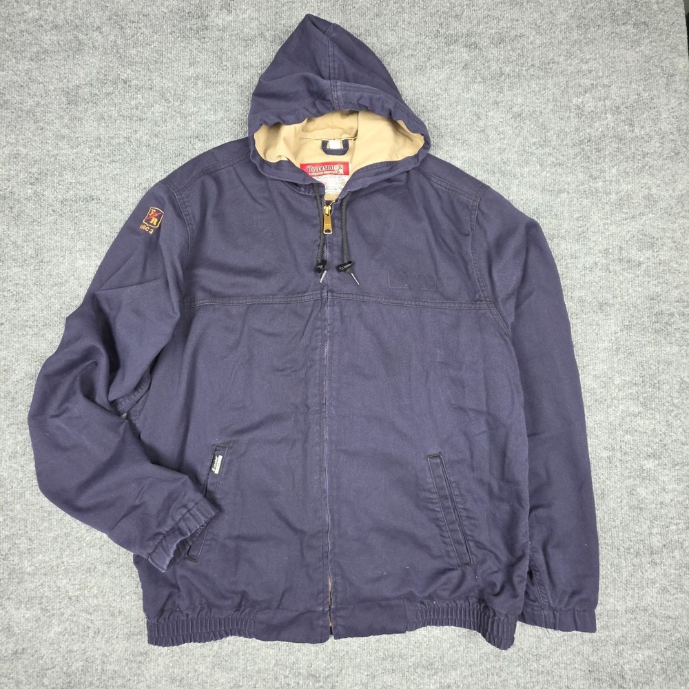 Riverside FR Hooded Jacket Men's XL / XXL Blue HRC 3 Ultra Soft ARC 25 Zip